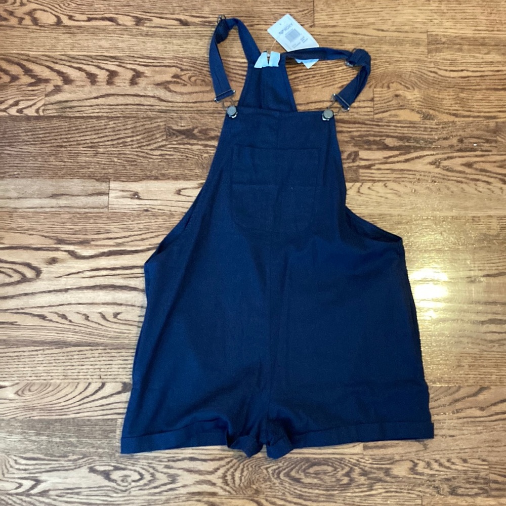 blue overall shorts